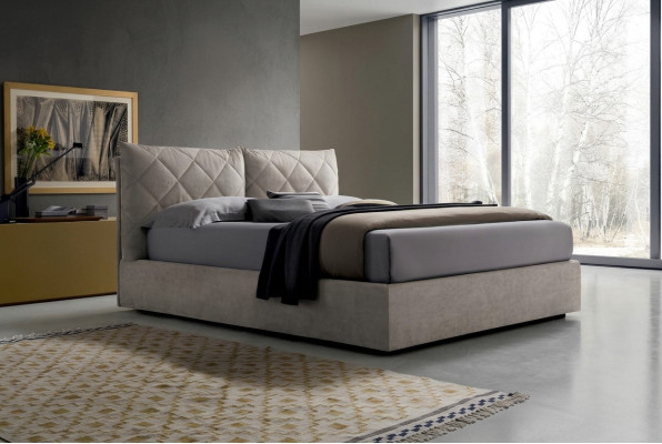 Designer fabric hotel wood beds double sleeping room luxury modern Italy