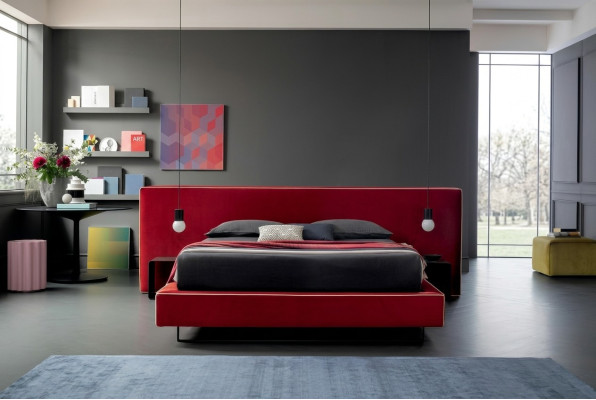 Design luxury double hotel beds fabric luxury bedroom bed Italian furniture new