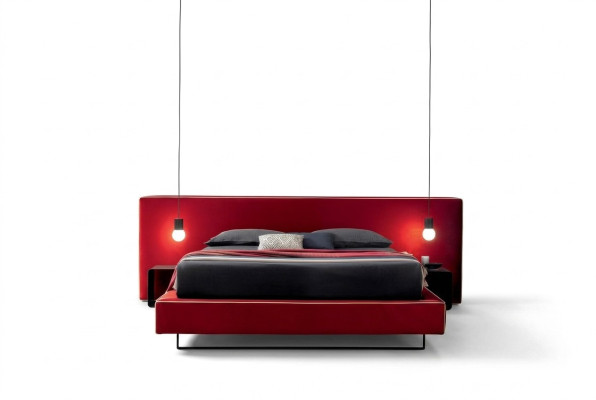 Design luxury double hotel beds fabric luxury bedroom bed Italian furniture new