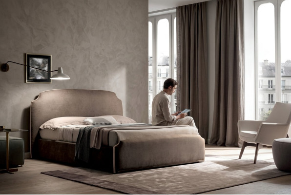 Luxury double bedroom textile beds 200x200 bed upholstered bed Italian furniture