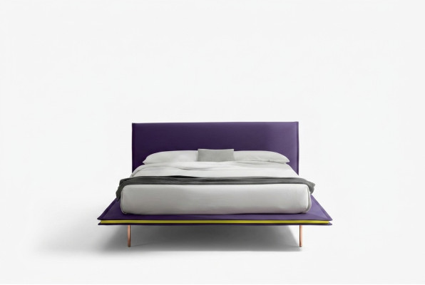 Design bed 140x200cm upholstered luxury beds double hotel sleep room wood new