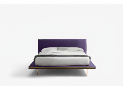 Design bed 140x200cm upholstered luxury beds double hotel sleep room wood new