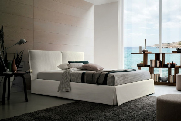Luxury double hotel beds 120x200 sleeping room white textile bed upholstery design
