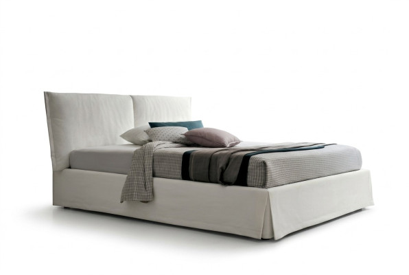 Luxury double hotel beds 120x200 sleeping room white textile bed upholstery design