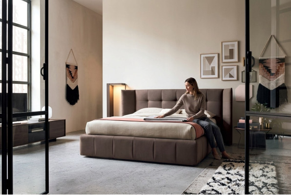 Double bed Bed Marriage bed Design Luxury Upholstered bed Designer bed Textile Beds