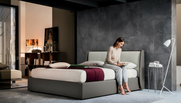 Bed textile upholstery bedroom 180x200 design double bed leather bed beds new