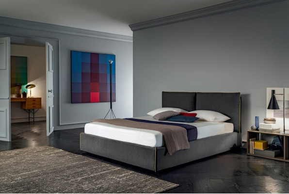 Luxury upholstered seat fabric design bed bedroom beds 180x200 cm textile hotel