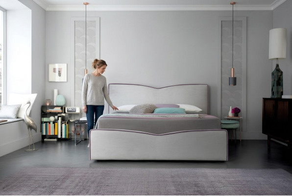 Double bed 200x200cm Designer bed Double beds New Modern Hotel Leather Fabric