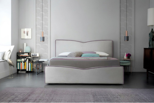 Double bed 200x200cm Designer bed Double beds New Modern Hotel Leather Fabric