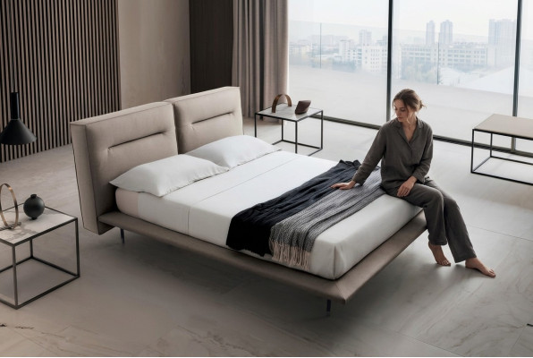 Design wood leather beds 200x200cm bed bedroom hotel beds double