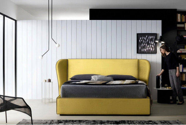 Furniture Fabric Design Interior Upholstered Bed Frame Beds Luxury Bed Hotel Royal