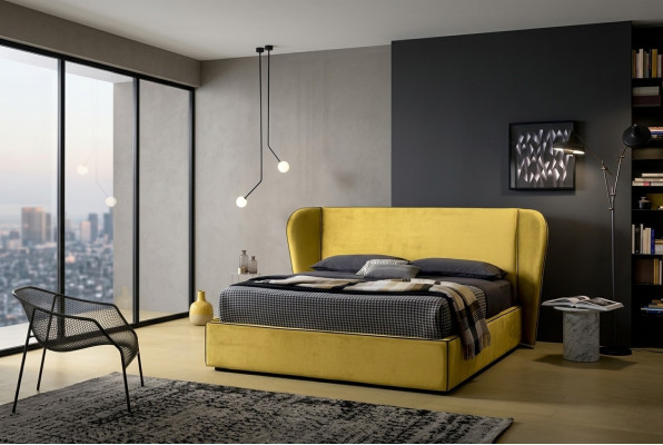 Furniture Fabric Design Interior Upholstered Bed Frame Beds Luxury Bed Hotel Royal