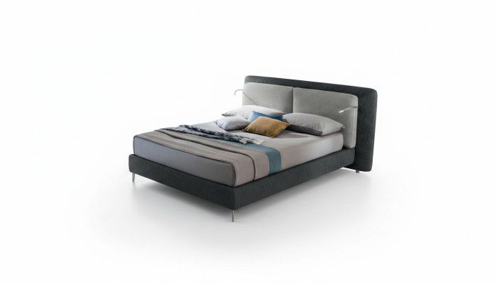Double hotel beds bedroom textile bed upholstery design luxury wood Italy