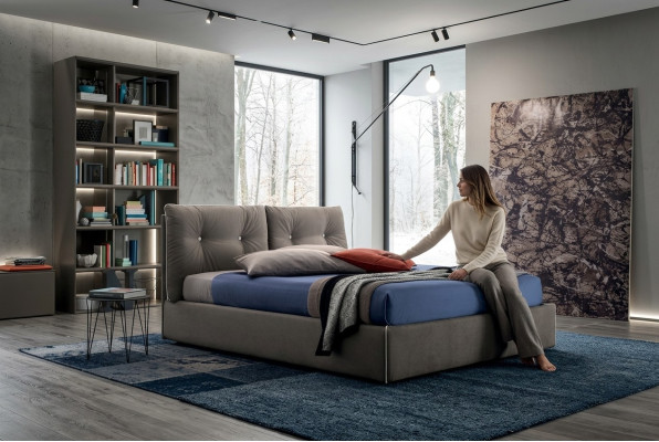 Double Beds Wood Design 180x200cm New Luxury Bed Bedroom Textile Upholstery