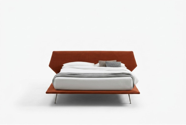 Double bed design upholstered bedroom 200x200cm modern wood bed Italy