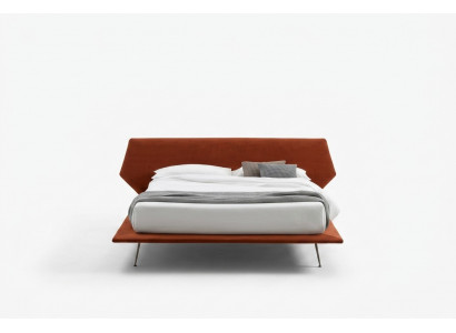 Double bed design upholstered bedroom 200x200cm modern wood bed Italy