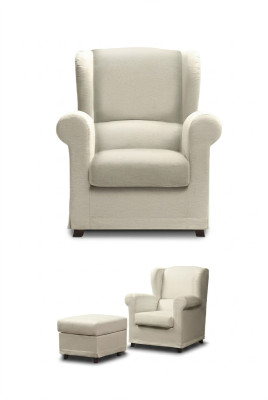 Lounge chair cocktail chair recliner armchair upholstered armchair + stool club chair