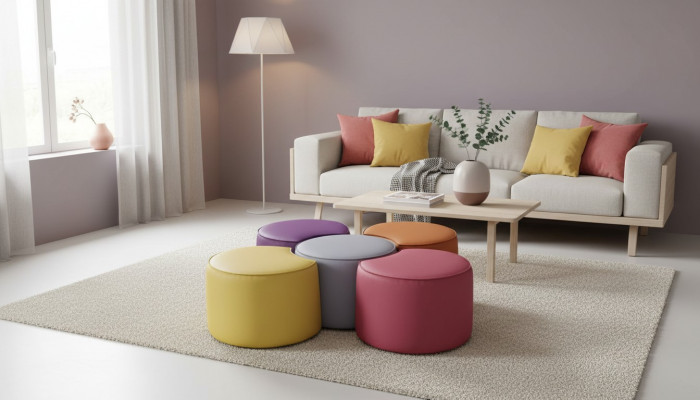 Stool Ottoman Footstool 5x Stool Bench Seat Stool Set Group