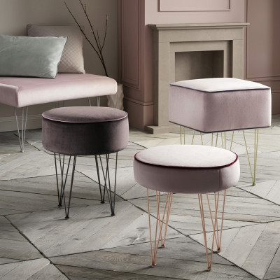 Round Ottoman Footstool Stool Seat Side Stool Upholstered Stool