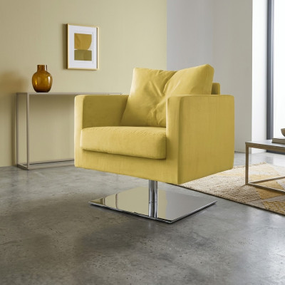 Armchair Chair Upholstery Television Textile Yellow Luxury Fabric Design Lounge Club Relax New