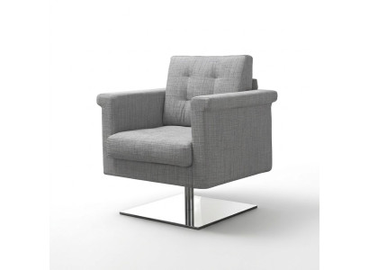 Design Couch Lounge Textile Seat Grey Furniture Single Seater Armchair Fabric Relax Seat