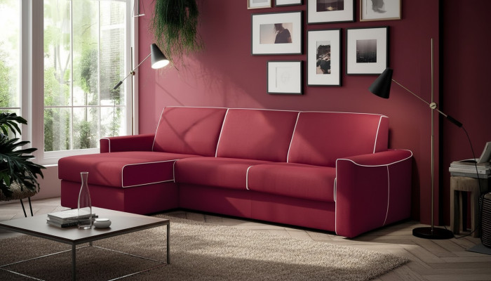 Modern design sectional sofa Focus fabric L-shaped living area couch Italian furniture
