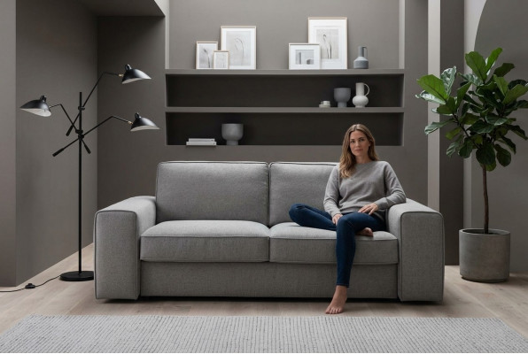 Three-seater couch upholstered design sofa modern 3-seater sofas room furniture gray seat