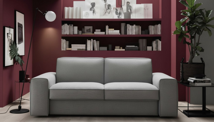 Three-seater couch upholstered design sofa modern 3-seater sofas room furniture gray seat