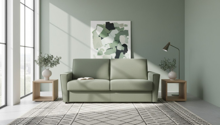 Furniture Living Room Design Green Textile Alfitalia Modern Design Luxury Sofa 2 Seater