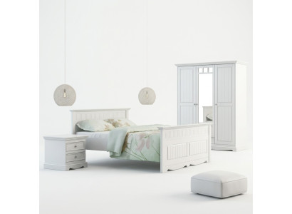 Designer bedroom bed with 2 bedside tables, wardrobe set, new, 180x200cm, 4-piece set