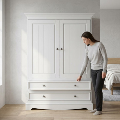 Wardrobe Classic XXL Cabinet Furniture Bedroom Country House Wardrobes Doors