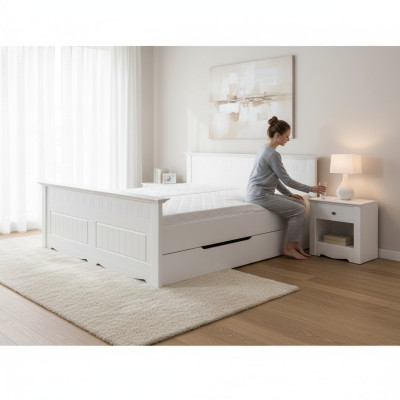 Bed Padding Design Wooden Beds Double Beds White 180x200 Sleep Bedroom