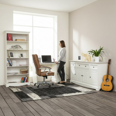Office set 3-piece furniture desk table dresser cabinet shelf complete