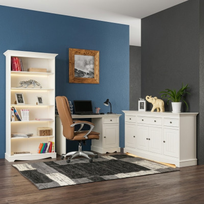 Office set 3-piece furniture desk table dresser cabinet shelf complete
