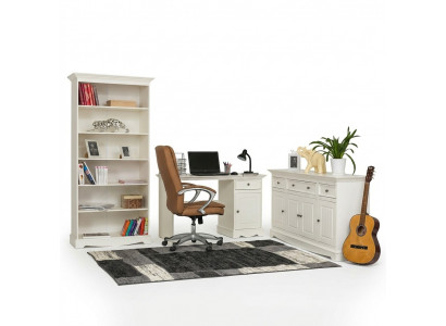 Office set 3-piece furniture desk table dresser cabinet shelf complete