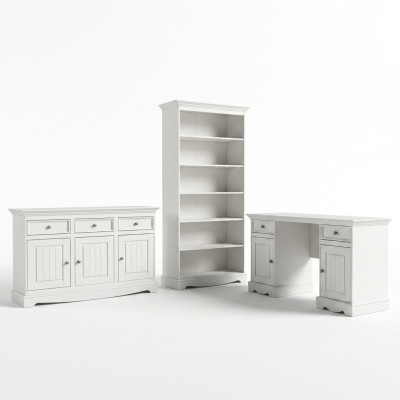 Secretary Set Colonial Style Desk Cabinet Shelf Table Wood Tables New 3-piece Set