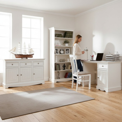Cottage Desk Furniture Study Office Furniture Solid Wood Office Table White