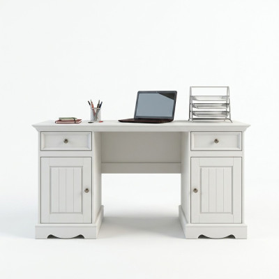 Cottage Desk Furniture Study Office Furniture Solid Wood Office Table White