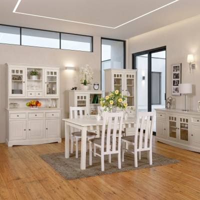 Dining Room Design Furniture Country Style Chair Set Table + 4x Chairs 5-piece Suite Set