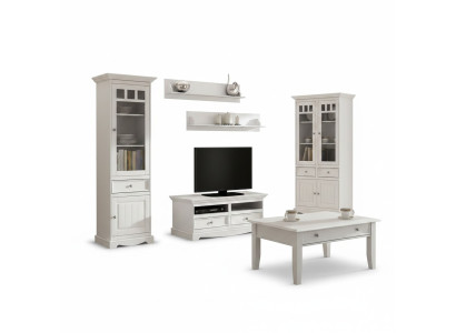 Living Room Set Wall Shelf Dresser Sideboard Wall Units Display Cabinet Country Style 4-piece New