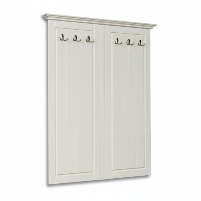 Country style coat rack wall wardrobe wood coat hanger white new