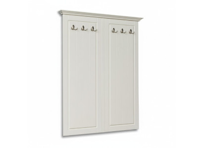 Country style coat rack wall wardrobe wood coat hanger white new