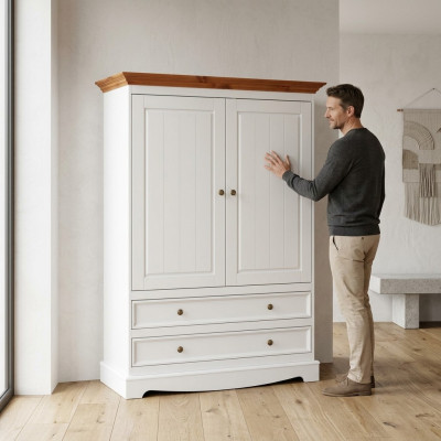 Country house bedroom cabinets wood wardrobe closet for hotel furniture