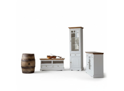 Living room wall unit display cabinet country house designer furniture 3-piece set chest of drawers TV sideboard wood