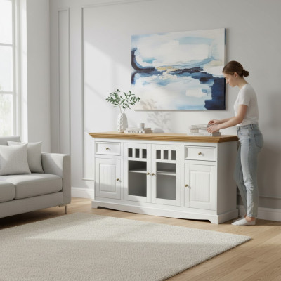 Display cabinet kitchen buffet country house shelf sideboard cabinet buffet showcase new