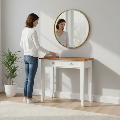 Console tables wood design white classic designer luxury console table new