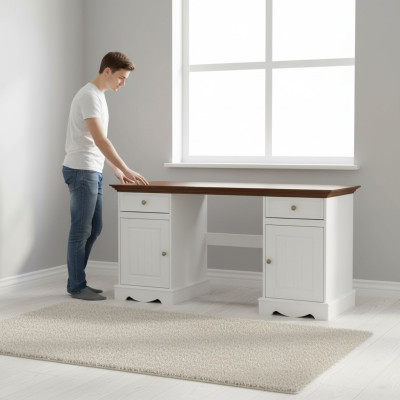 Desk design Italian style furniture classic luxury office table chair country house.