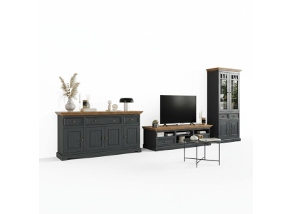 Living room wall unit wood dresser + TV sideboard Italian country house furniture 3-piece set new