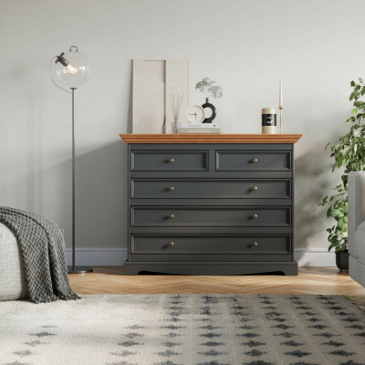 Dressers Sideboards 5 Drawers Tall Cabinet Cupboard Shelf Dresser Sideboard New