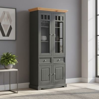 Modern display cabinet handmade solid wood cabinets massive wood glass